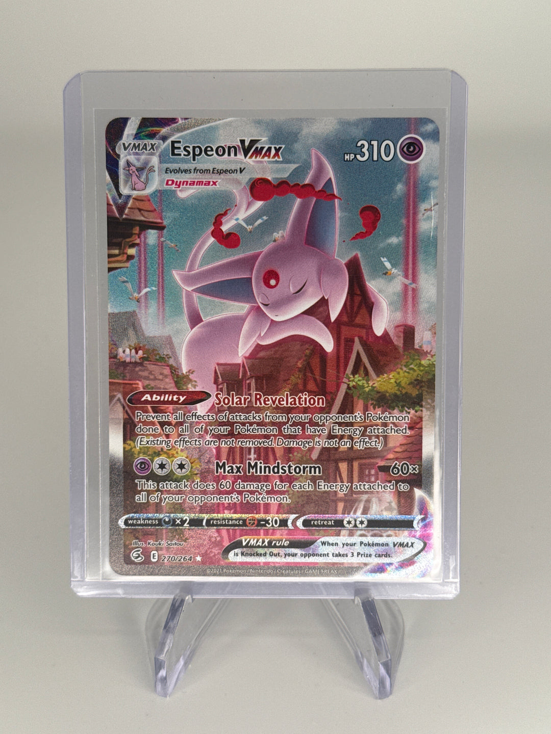 Pokemon TCG 2021 Espeon VMax Fusion Strike Alt Art, 270/264