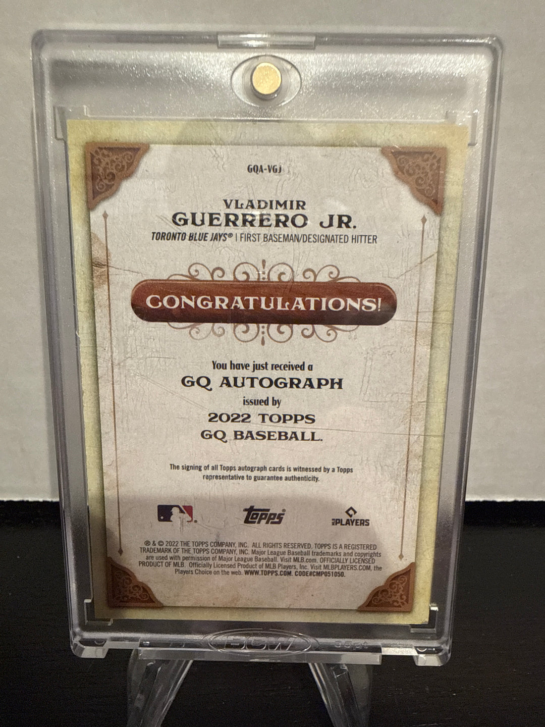 Vladimir Guerrero Jr. 2022 Topps Gypsy Queen Auto