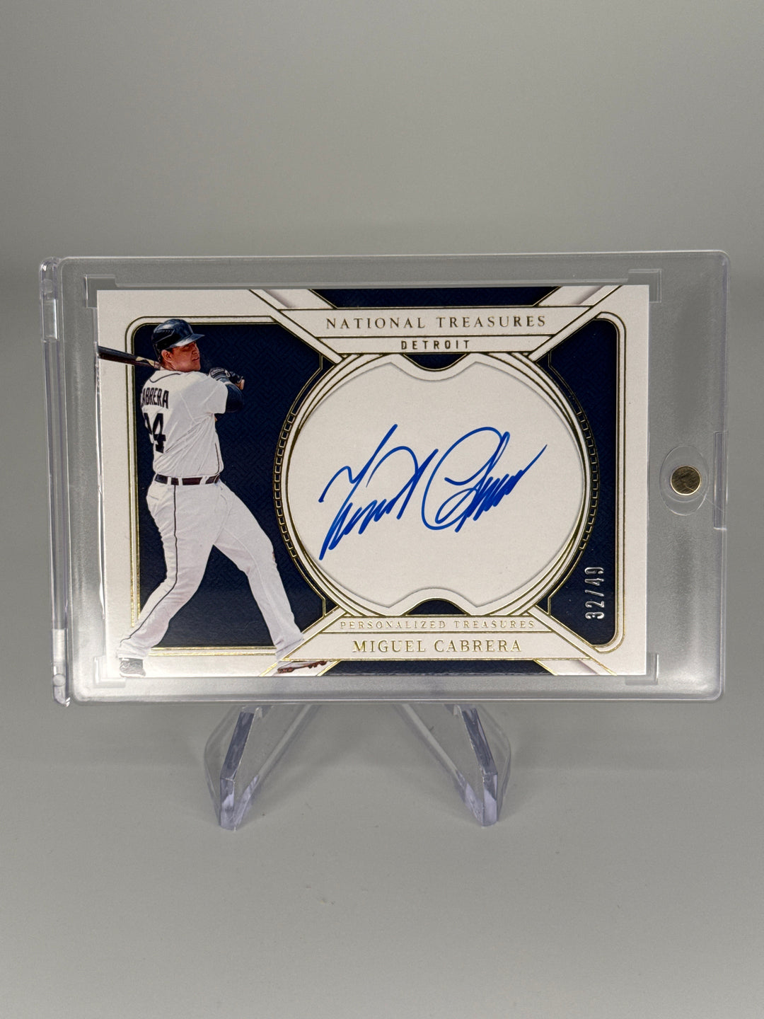 Miguel Cabrera 2025 Panini National Treasures Personalized Treasure Auto, 32/49