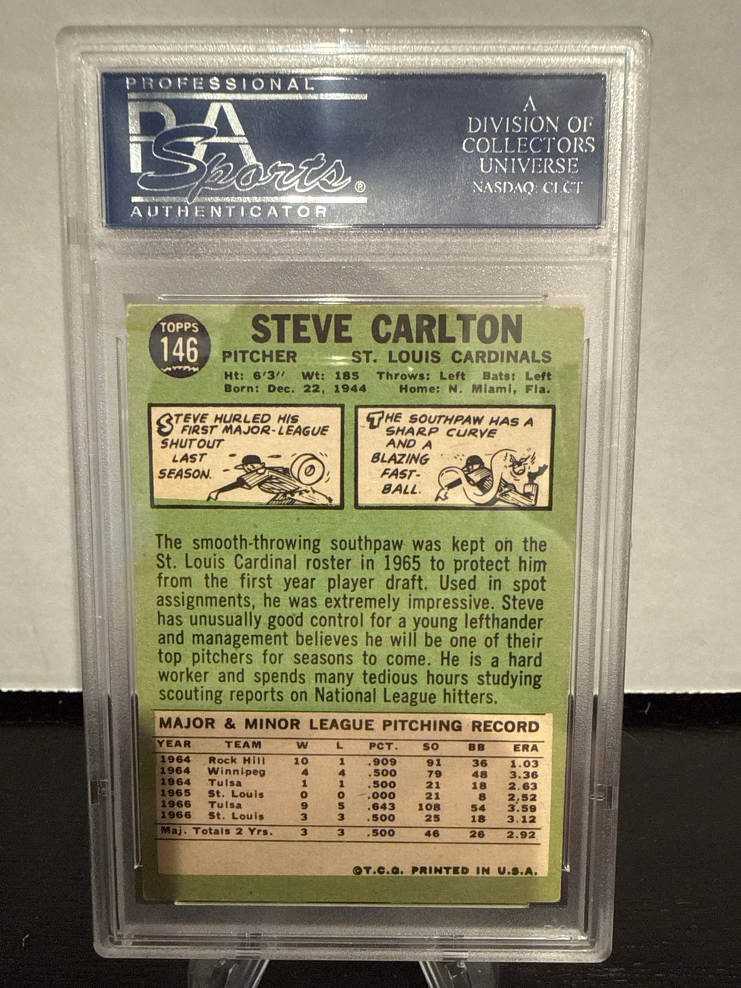 Steve Carlton 1967 Topps, PSA 5