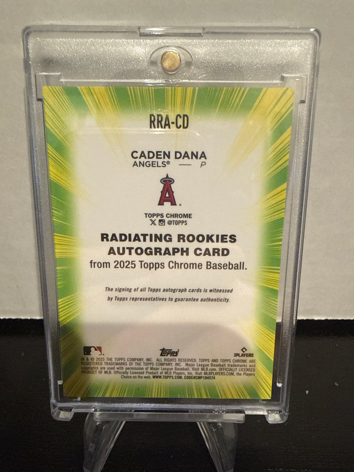 Caden Dana 2025 Topps Chrome Update Radiating Rookie Auto, 11/25