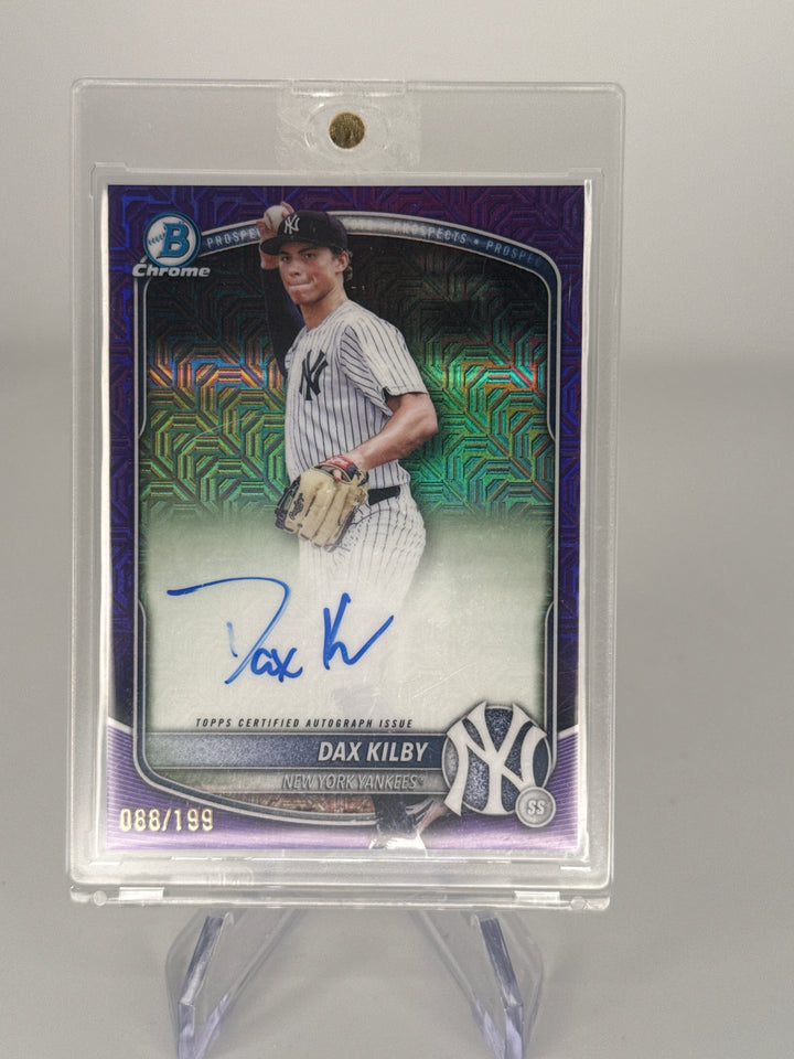 Dax Kilby 2025 Bowman Chrome Mega Box Purple Refractor Auto, 088/199