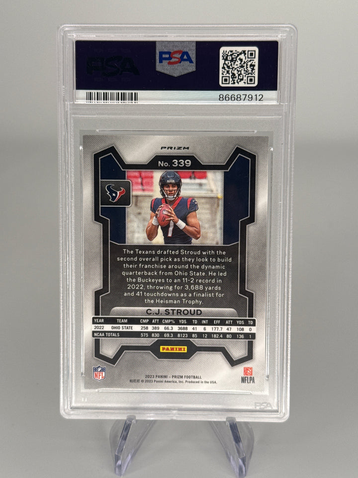 CJ Stroud 2023 Panini Prizm Lazer Rookie, PSA 9 Mint