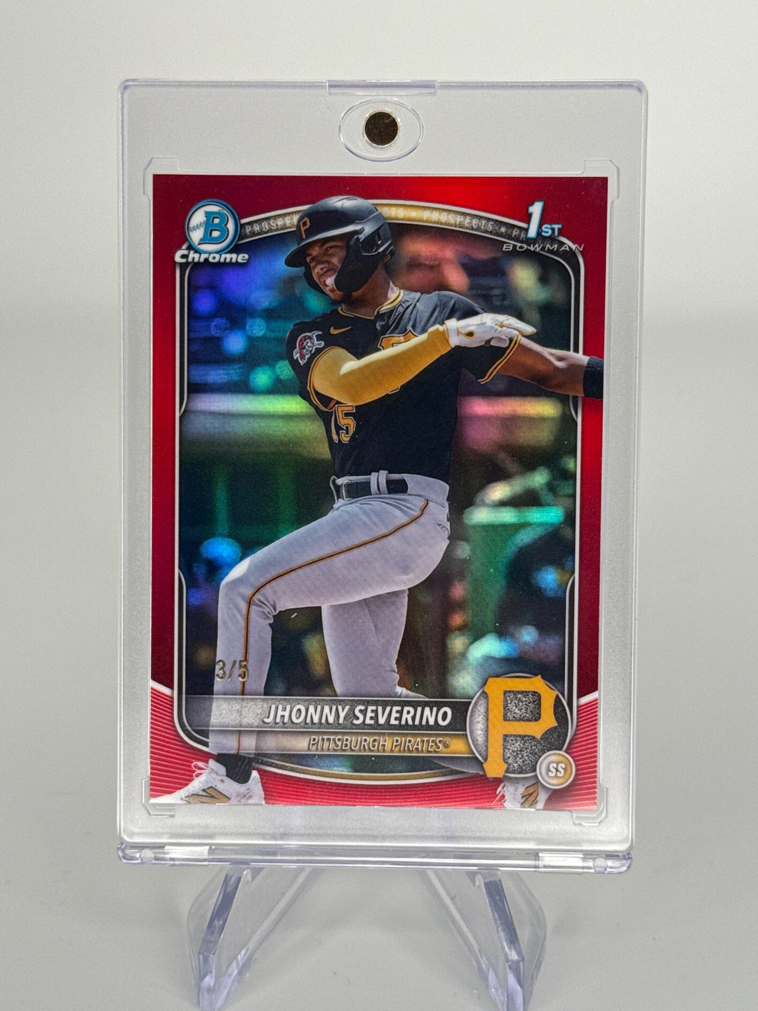Jhonny Severino 2025 Bowman Chrome 1st Red Refractor, 3/5