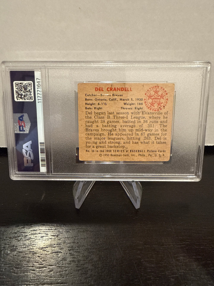 Del Crandell 1950 Bowman Rookie, PSA 1.5