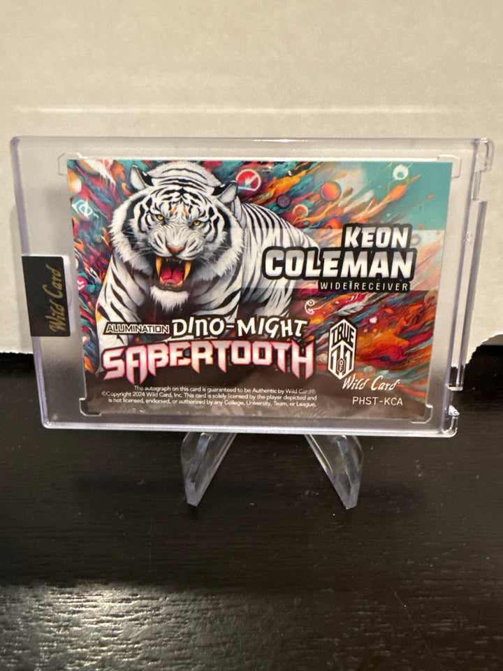 Keon Coleman 2024 Wild Card Dino-Might Sabertooth 1/1 Auto