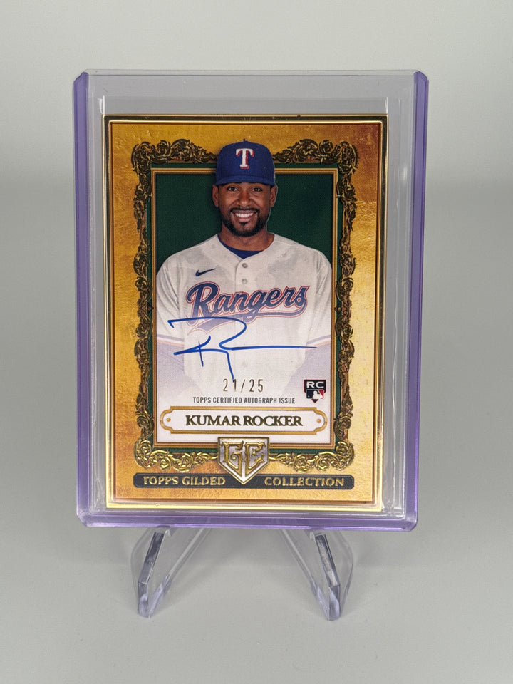Kumar Rocker 2025 Topps Gilded Collection Gallery of Gold Rookie Auto, 21/25