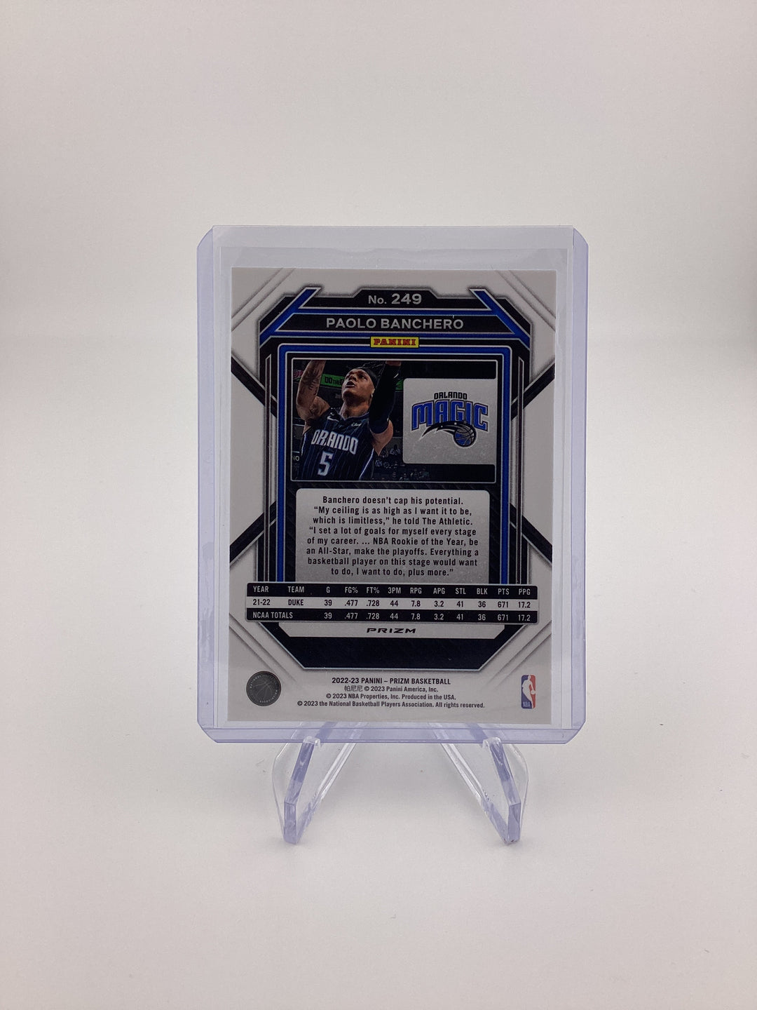 Paolo Banchero 2022 Panini Prizm Silver Rookie