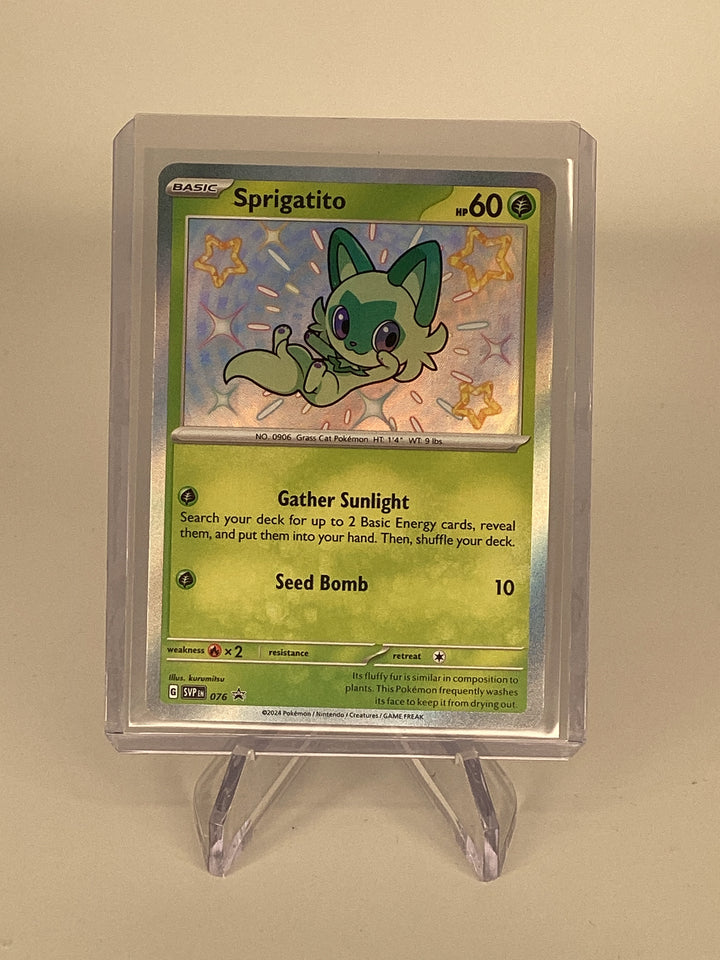 Pokemon TCG 2024 Sprigatito Baby Holo Shiny Scarlet & Violet Paldean Fates, 076