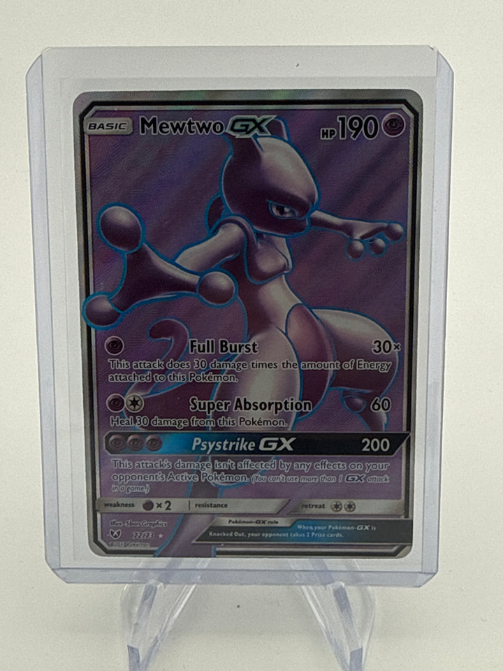 Pokemon TCG 2017 Mewtwo GX Sun & Moon Shining Legends Full Art, 72/73