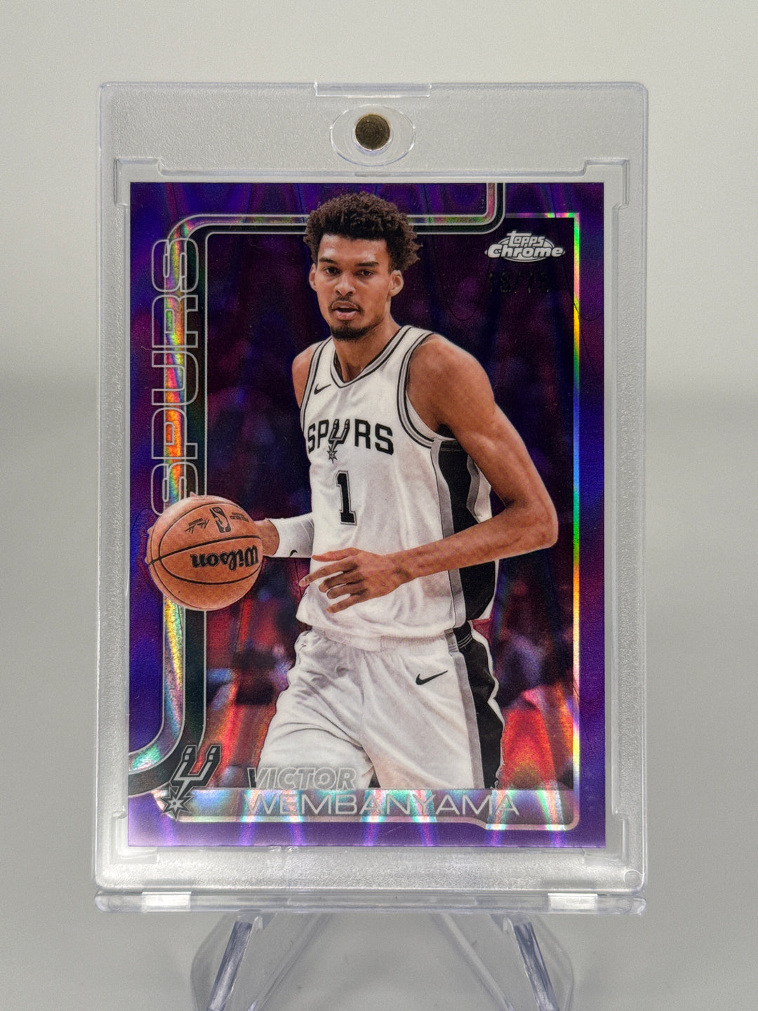 Victor Wembanyama 2025 Topps Chrome Purple Raywave Refractor, 18/75