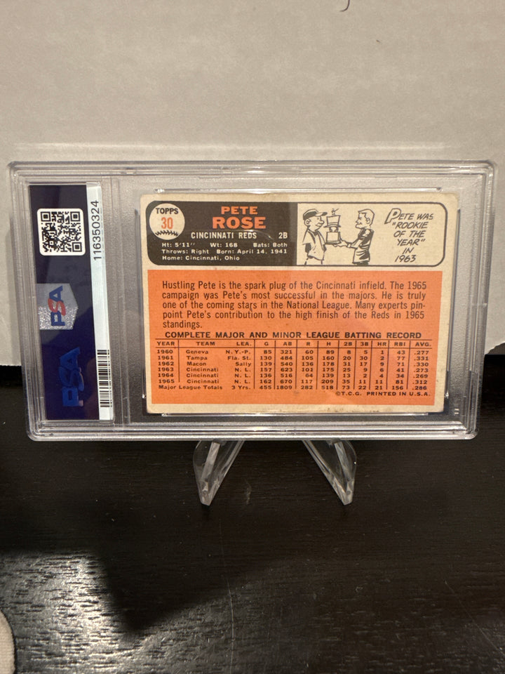 Pete Rose 1966 Topps, PSA 2.5