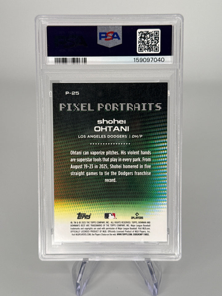 Shohei Ohtani 2025 Bowman's Best Pixel Portraits, PSA 9 Mint