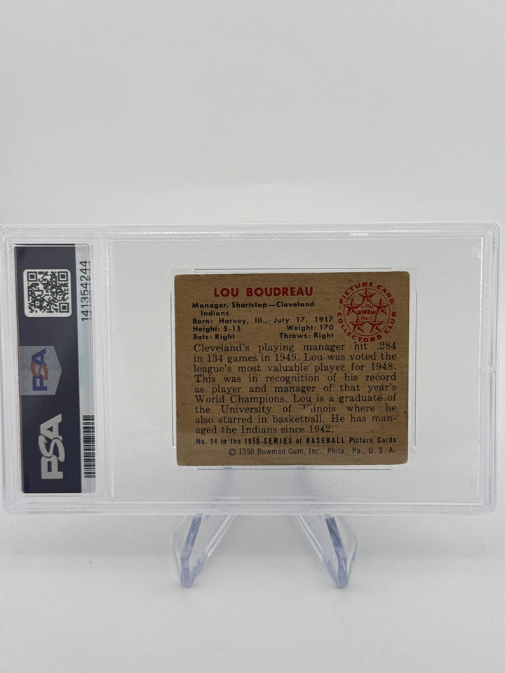 Lou Boudreau 1950 Bowman, PSA 2