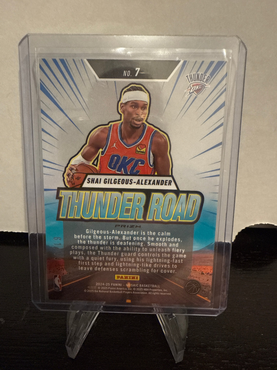 Shai Gilgeous-Alexander 2024-2025 Panini Mosaic Thunder Road Reactive Blue Mosaic, 61/99