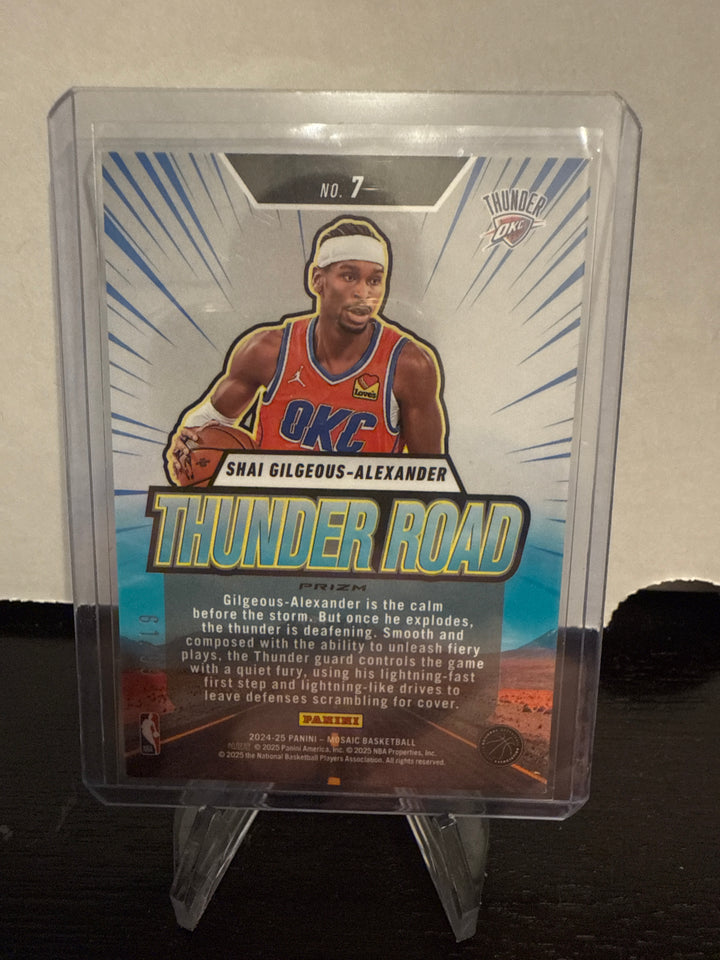 Shai Gilgeous-Alexander 2024-2025 Panini Mosaic Thunder Road Reactive Blue Mosaic, 61/99