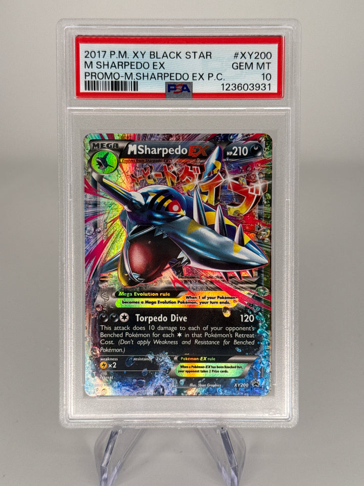 Pokemon TCG 2017 M Sharpedo EX Black Star Promo Holo, XY200, PSA 10 Gem Mint