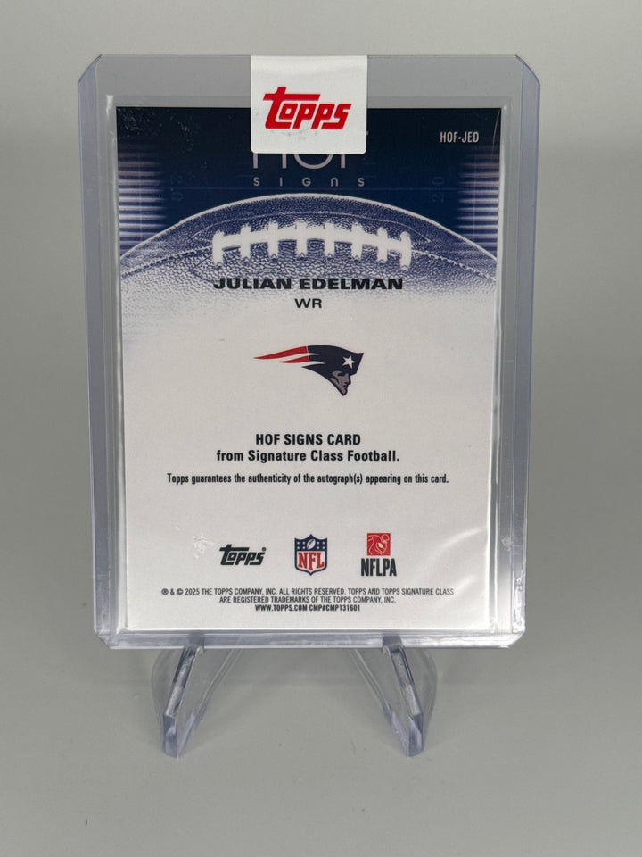Julian Edelman 2025 Topps Signature Class Class Chrome Orange Refractor Auto, 39/50
