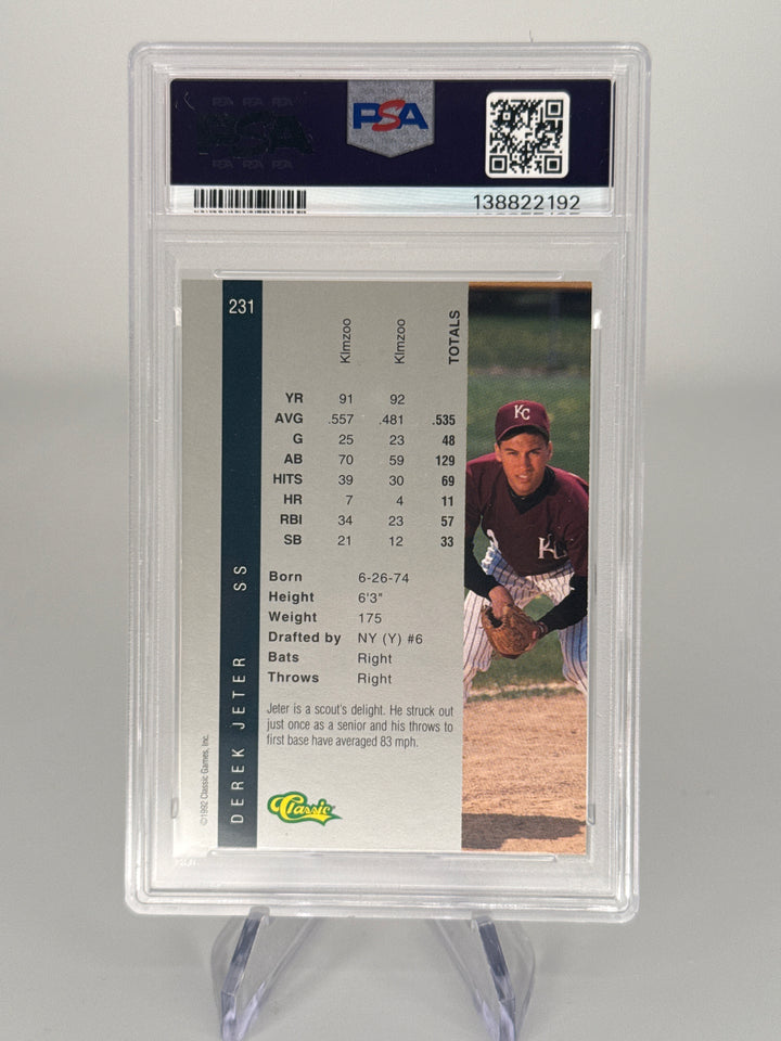 Derek Jeter 1992 Classic 4 Sport, PSA 9 Mint