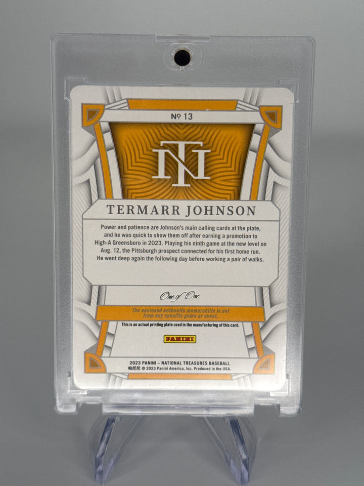 Termarr Johnson 2023 Panini National Treasures Printing Plate Relic 1/1