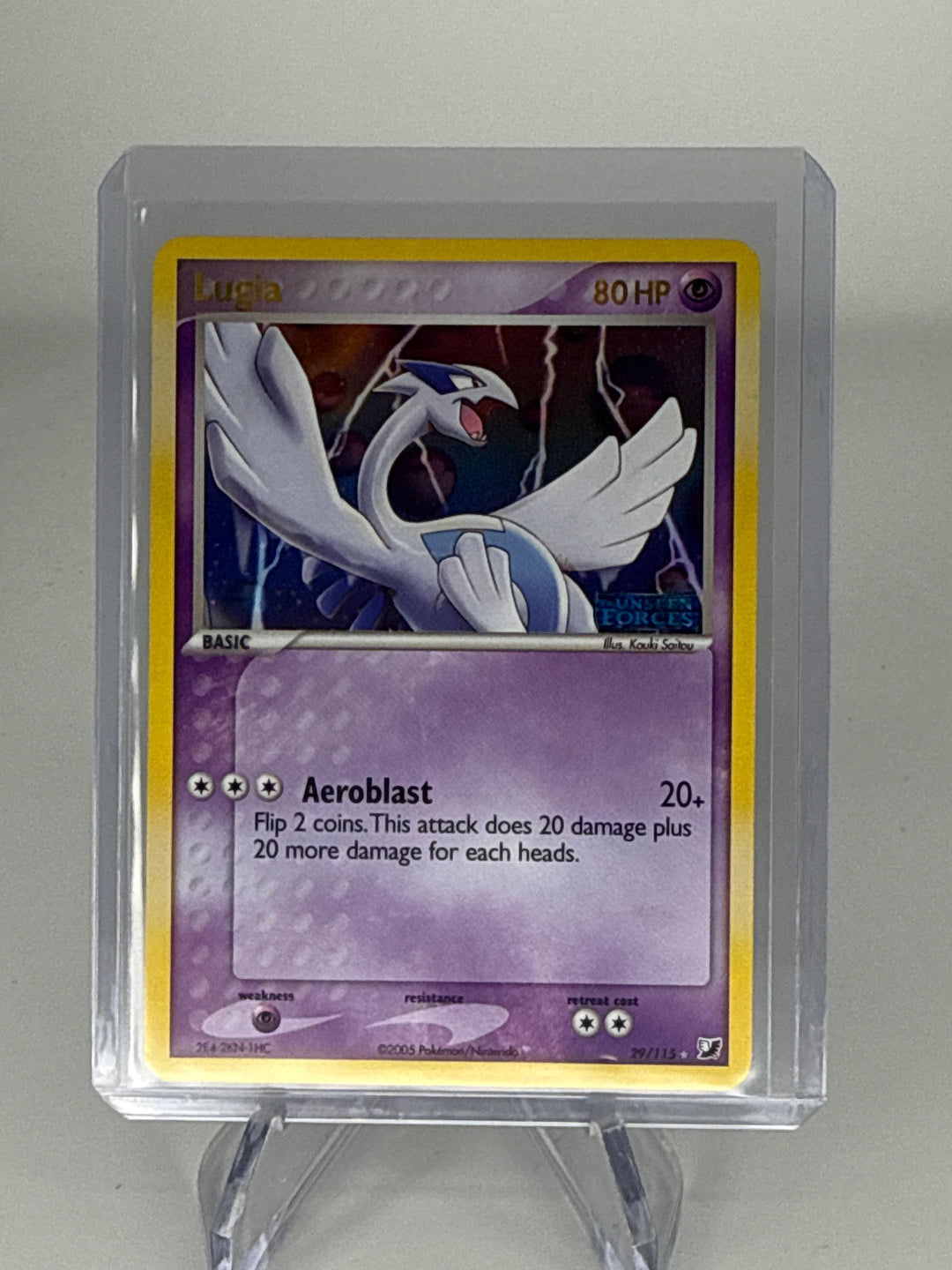 Pokemon TCG 2005 Lugia Unseen Forces Stamped Holo, 29/115