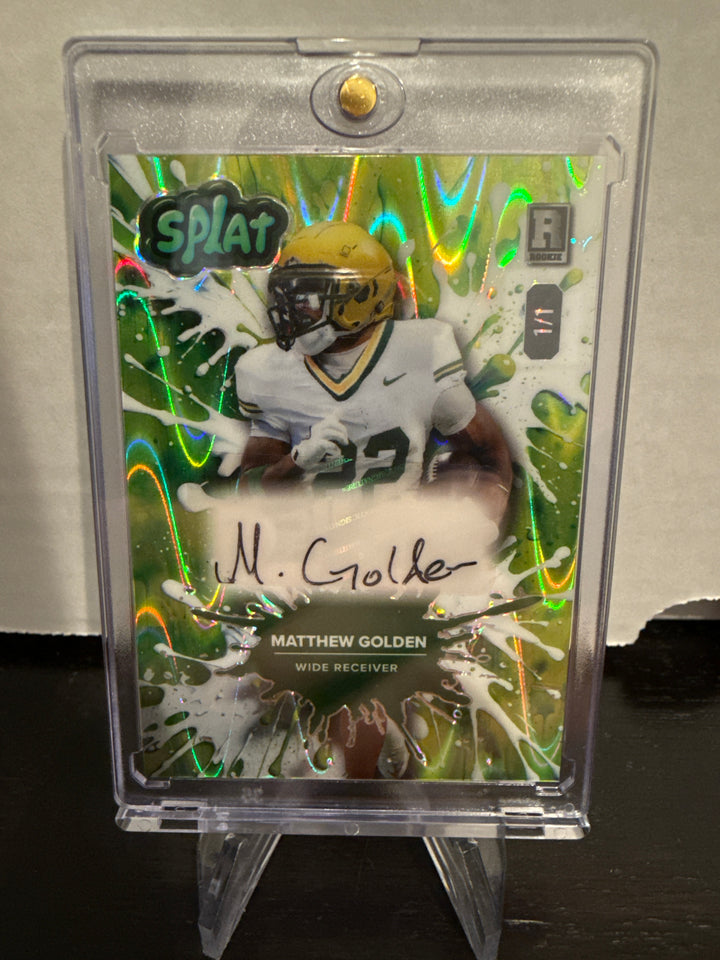 Matthew Golden 2025 Wild Card Chrome Splat Green 1/1 Rookie Auto