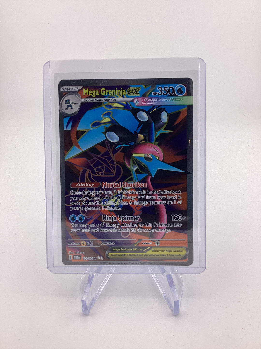 Pokemon TCG 2026 Mega Greninja Ex Chaos Rising Full Art Ultra Rare, 100/086