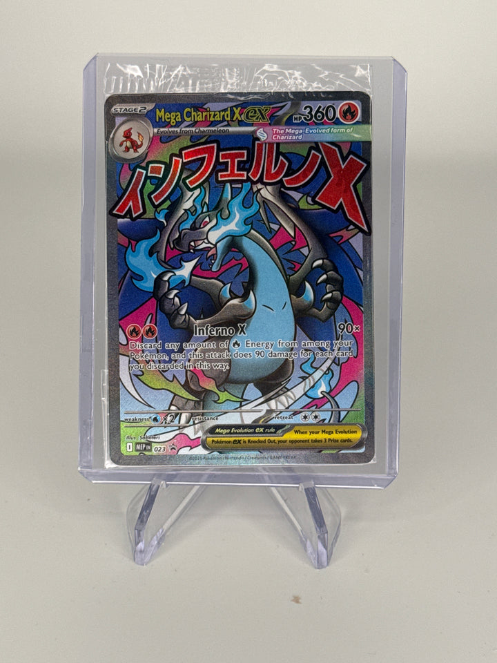 Pokemon TCG 2025 Mega Charizard X EX UPC Black Star Sealed Promo Phantasmal Flames Full Art, 023