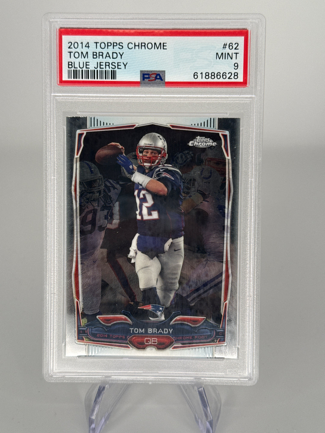 Tom Brady 2014 Topps Chrome Blue Jersey, PSA 9 Mint
