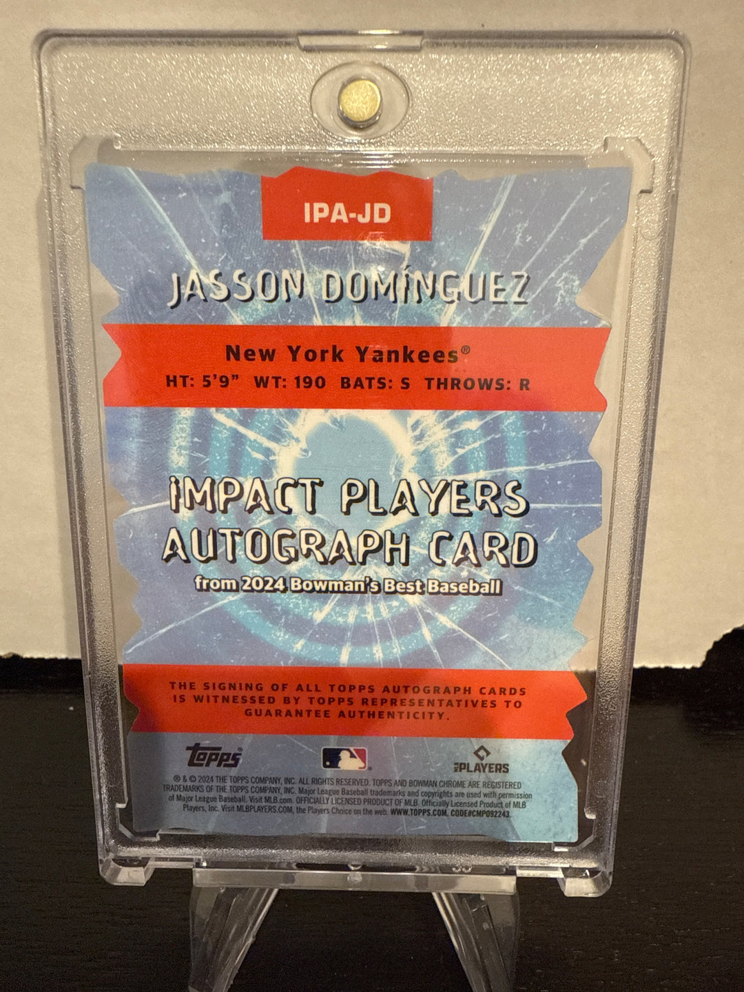 Jasson Dominguez 2024 Bowman's Best Impact Players Rookie Auto, 46/50