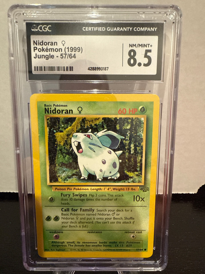 Pokemon TCG 1999 Nidoran Jungle, 57/64, CGC 8.5