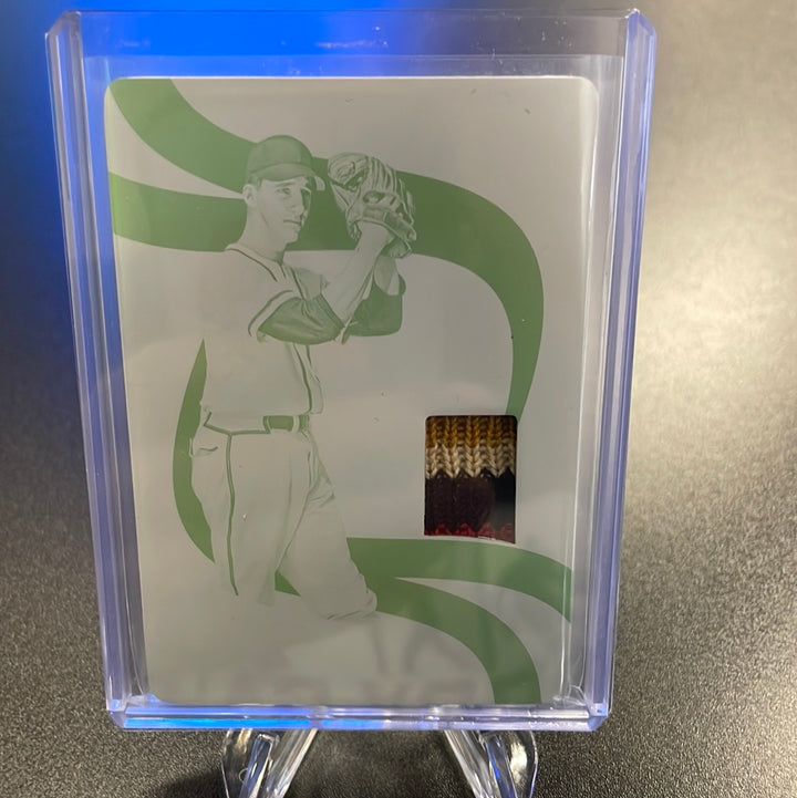 Warren Spahn 2023 Panini Immaculate 1/1 Printing Plate Relic