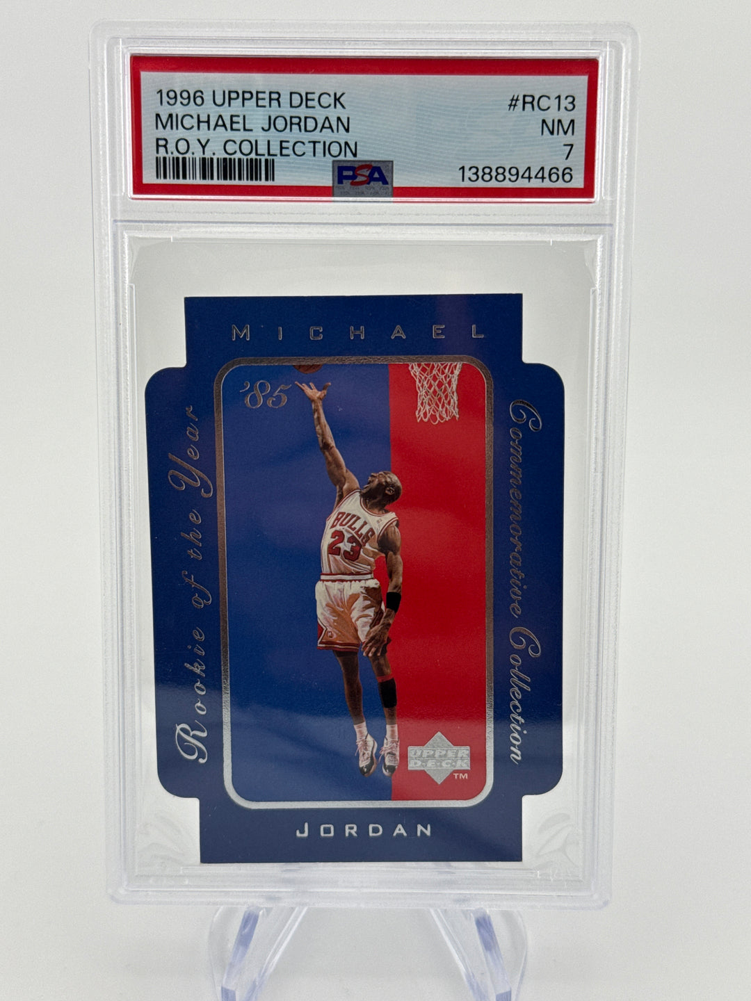 Michael Jordan 1996 Upper Deck Rookie of the Year Collection Die Cut, PSA 7