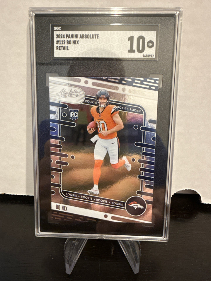 Bo Nix 2024 Panini Absolute Retail Rookie, SGC 10 Gem Mint