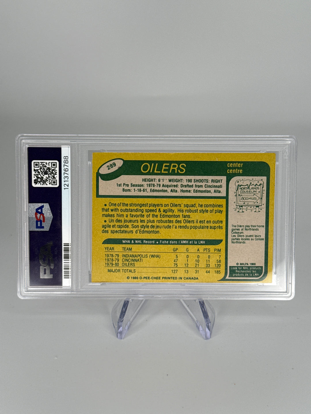 Mark Messier 1980 O-Pee-Chee Rookie Error, PSA 6