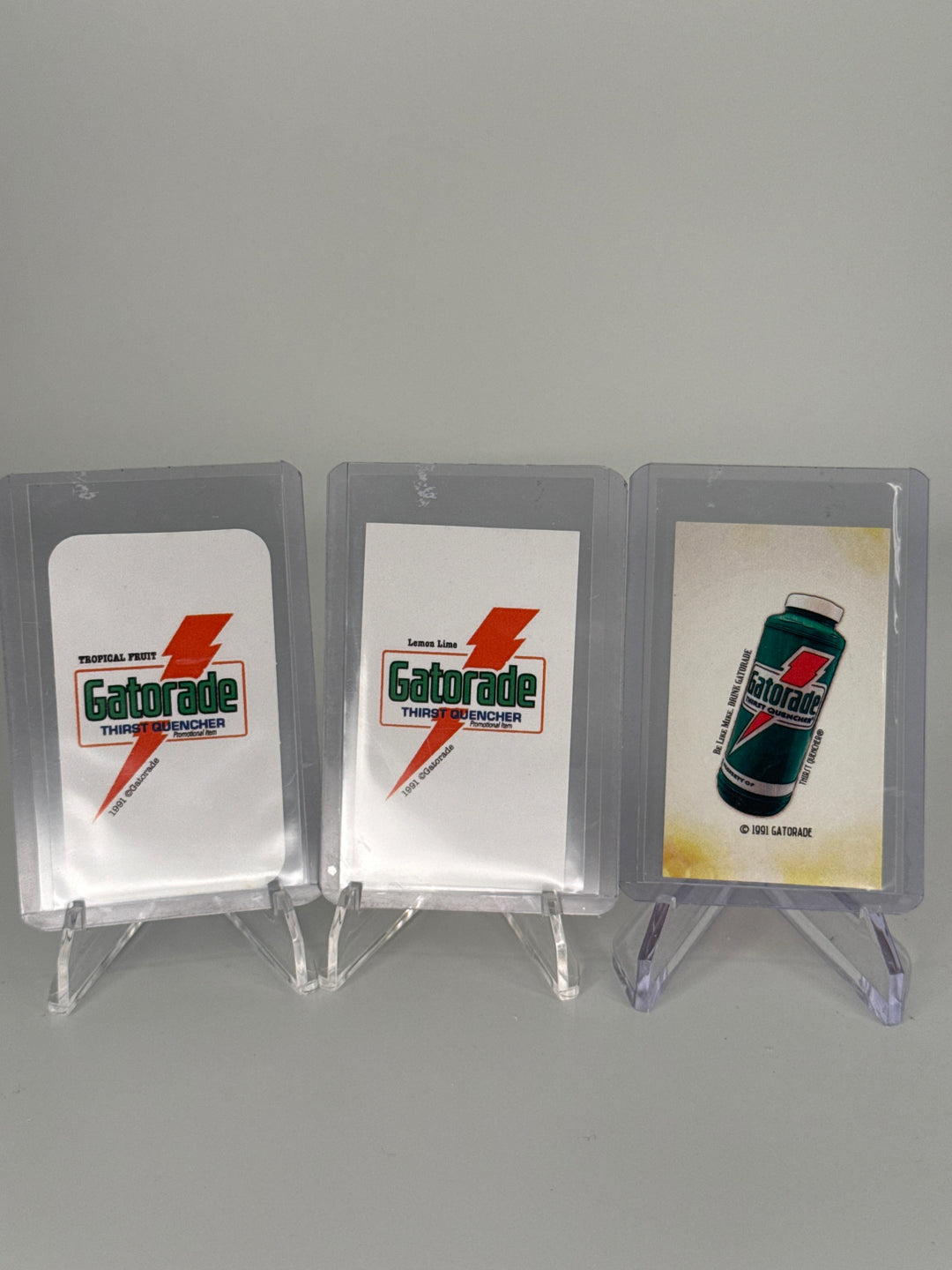 Michael Jordan 1991 Gatorade Tropical Fruit/Lemon Lime/Orange 3 Card Promo Set (Sold as set of 3)