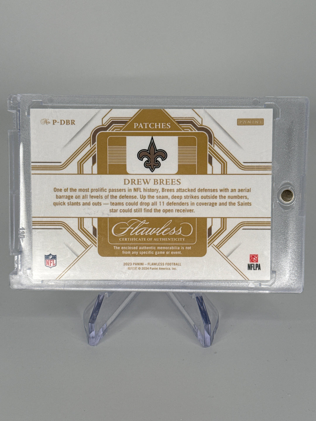 Drew Brees 2023 Panini Flawless Relic, 01/10