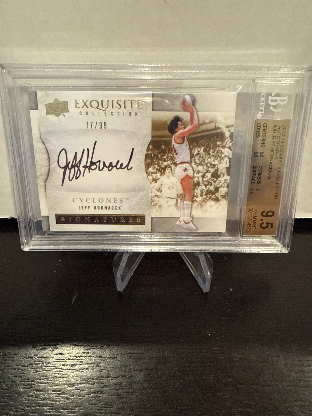 Jeff Hornacek 2012-2013 Upper Deck Exquisite Collection Autograph, 77/99, BGS 9.5 Gem Mint