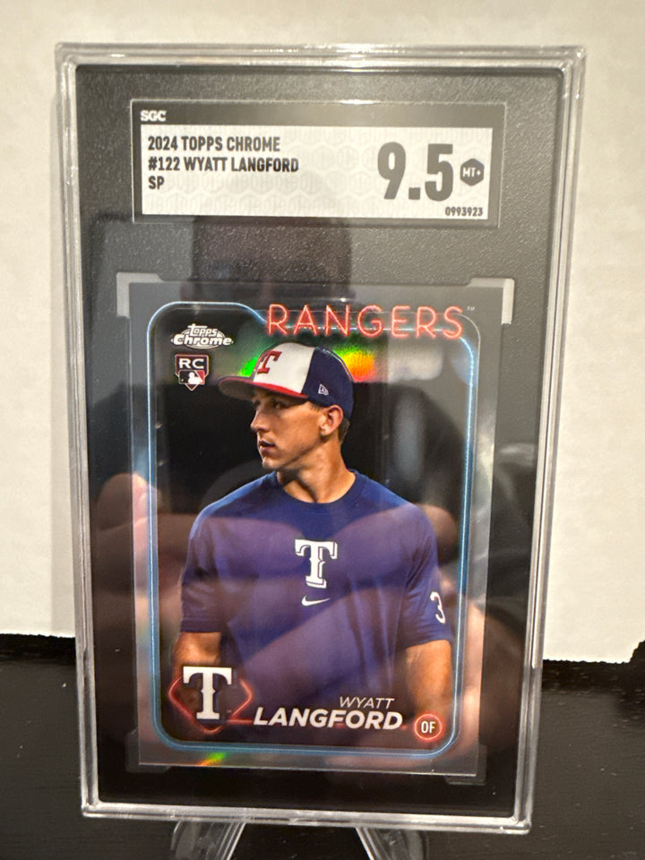 Wyatt Langford 2024 Topps Chrome SP Variation Rookie, SGC 9.5