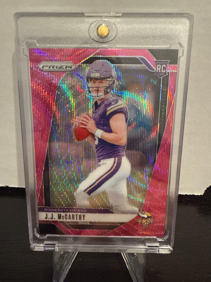 JJ McCarthy 2024 Panini Prizm Pink Wave Rookie