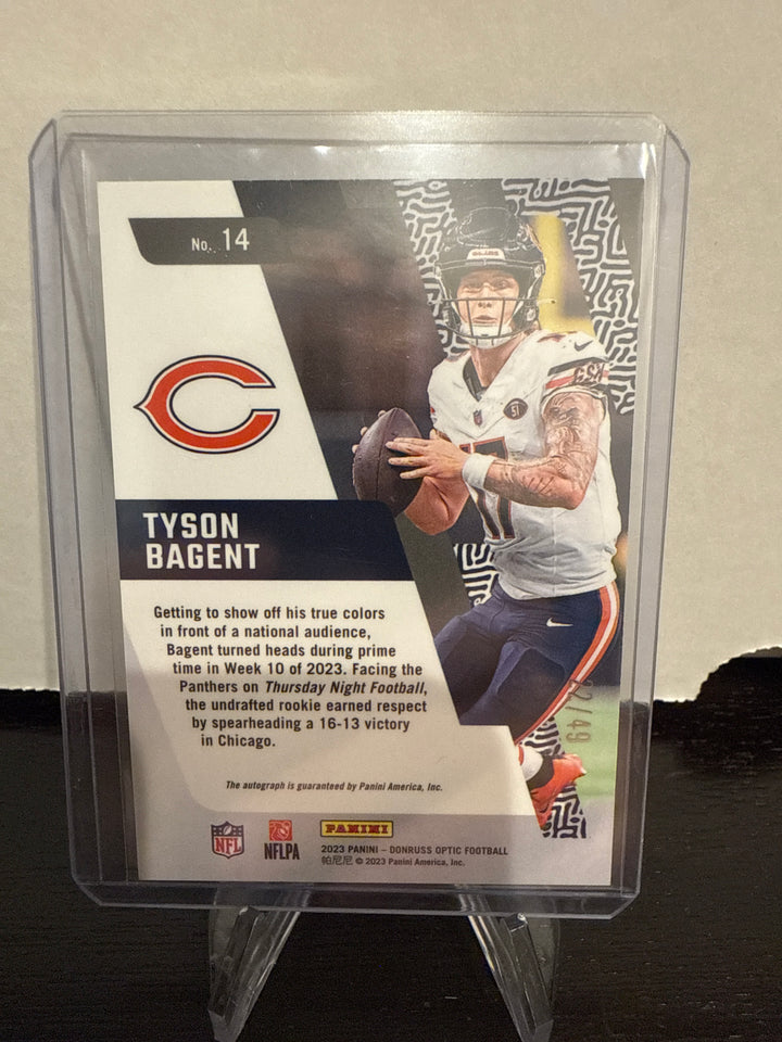 Tyson Bagent 2023 Panini Donruss Optic Primary Colors Rookie Auto, 22/49