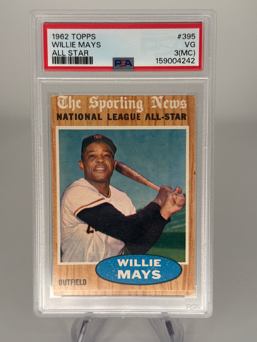 Willie Mays 1962 Topps All Star, PSA 3 MC