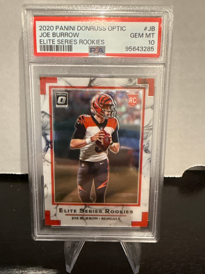 Joe Burrow 2020 Panini Donruss Optic Elite Series Rookie, PSA 10 Gem Mint