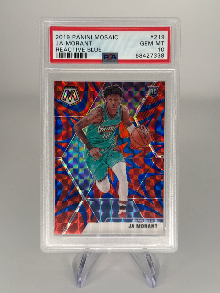 Ja Morant 2019 Panini Mosaic Reactive Blue Rookie, PSA 10 Gem Mint