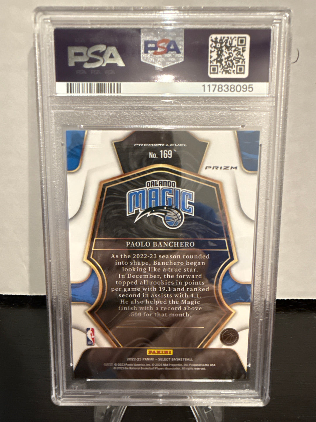 Paolo Banchero 2022 Panini Select Orange Flash Rookie, PSA 10 Gem Mint