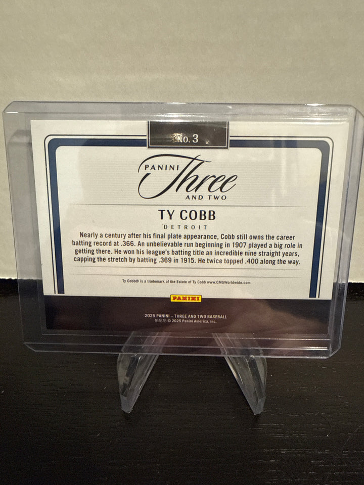 Ty Cobb 2025 Panini Three & Two Timeless Moments Orange, 11/20