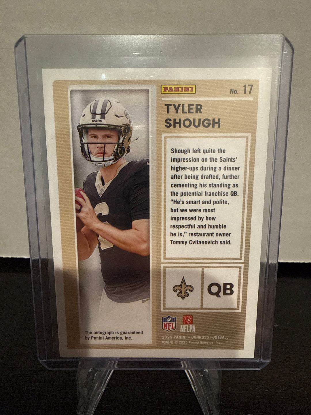 Tyler Shough 2025 Panini Donruss The Rookies Auto, 114/299