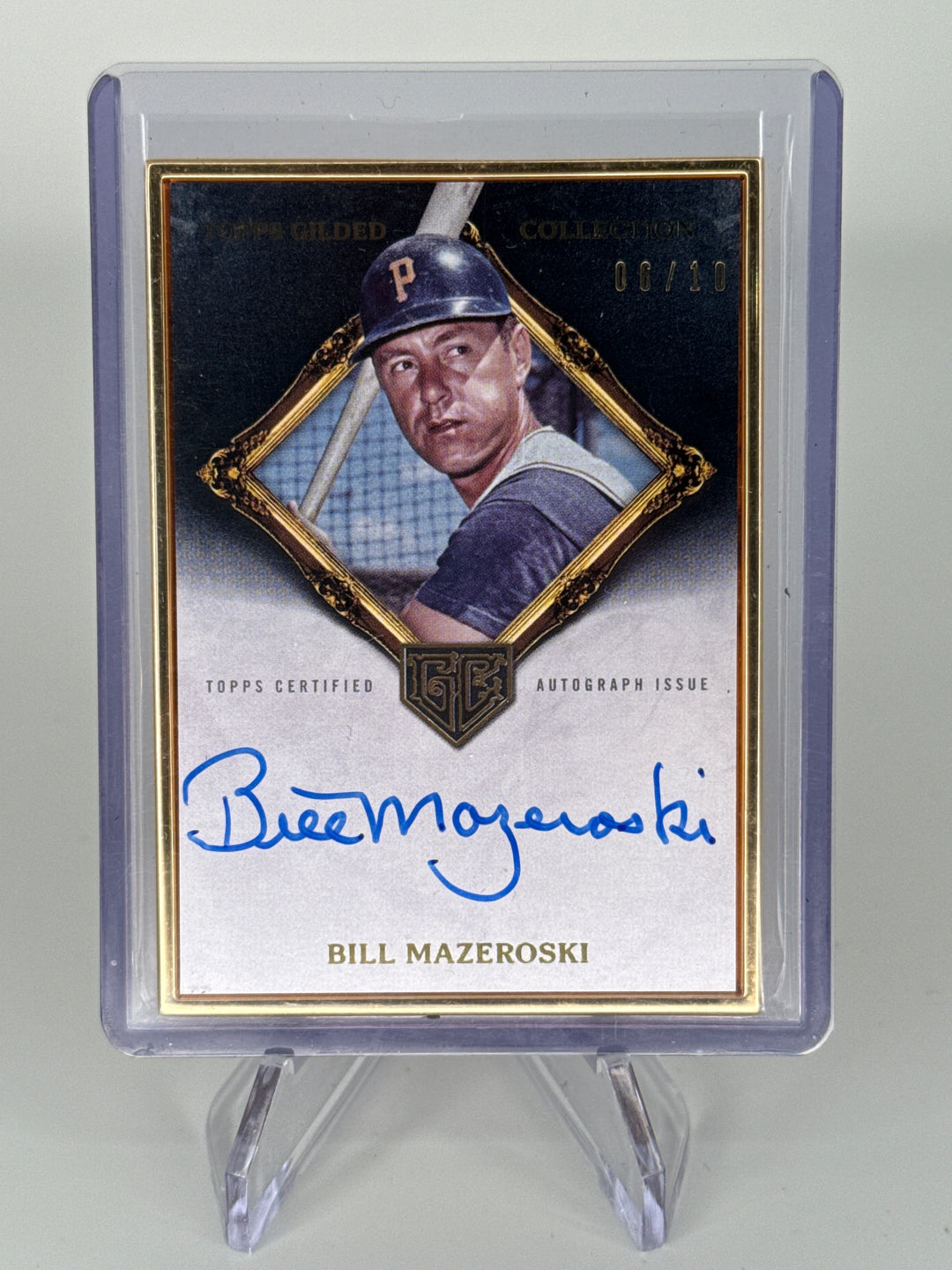 Bill Mazeroski 2023 Topps Gilded Collection Gold Framed Auto, 06/10