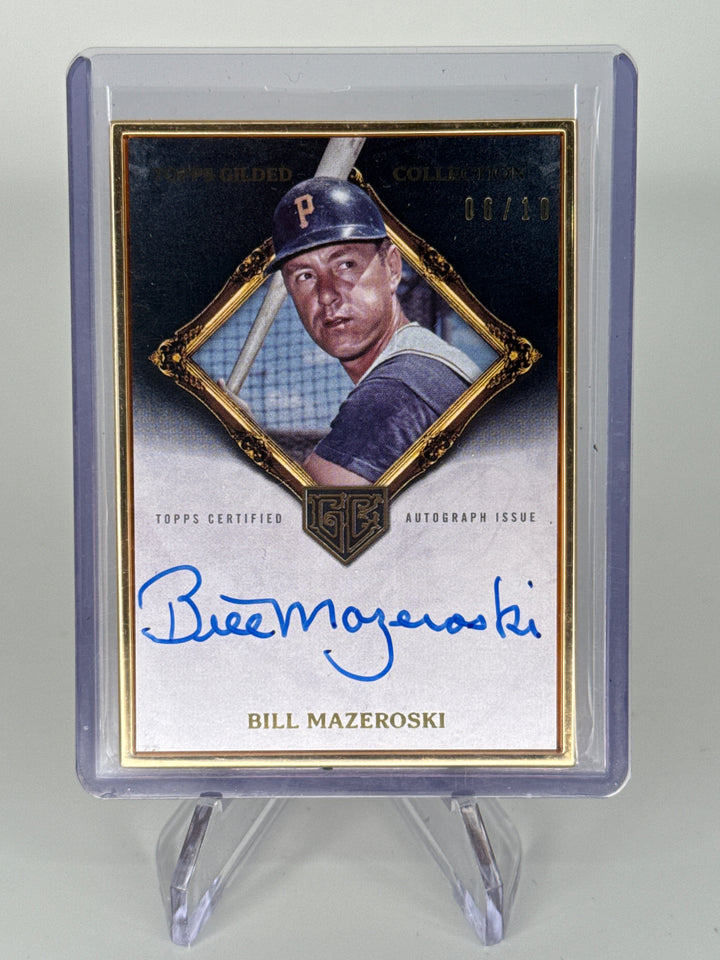 Bill Mazeroski 2023 Topps Gilded Collection Gold Framed Auto, 06/10