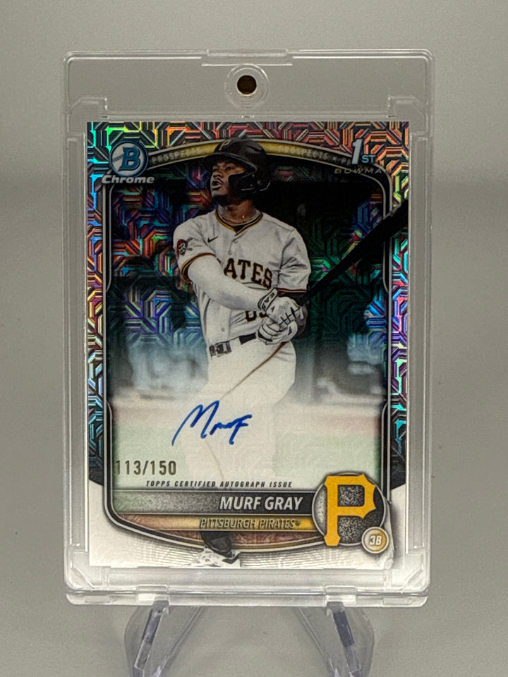 Murf Gray 2025 Bowman Chrome 1st Auto HTA Choice, 113/150